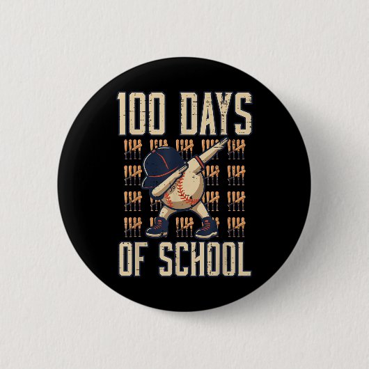 100日ズオブスクール野球Dab 100th Day Boys 缶バッジ (正面)