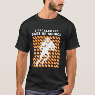 100日チャレンジ スクールフットボール 100日を乗り越えた Tシャツ