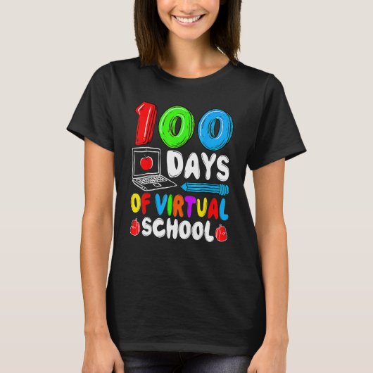 100日バーチャルスクール100日目のお茶 Tシャツ (正面)