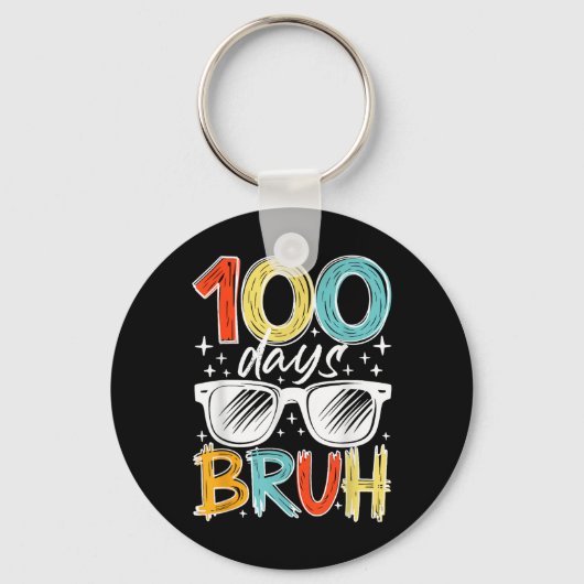 100日ブおもしろいル100日目子供へ キーホルダー (正面)