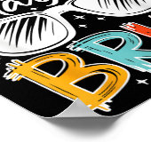 100日ブおもしろいル100日目子供へ ポスター (角)