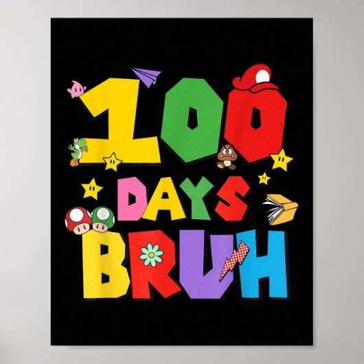 100日ブおもしろいル100日目子供へ ポスター (正面)