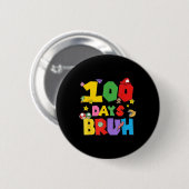100日ブおもしろいル100日目子供へ 缶バッジ (正面&裏面)