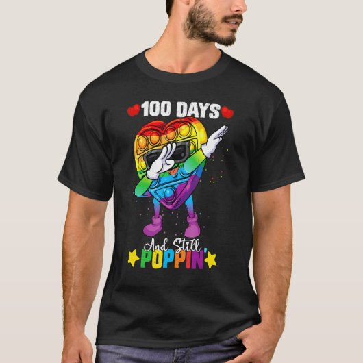 100日ポップ・アートのの女子校生のおもちゃをダビング Tシャツ (正面)