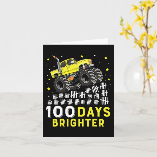 100日モンスタートラック100日の学校 カード (黄色い花)