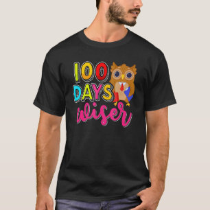 100日ワイザーかわいいフクロウ幸せ100日目 Tシャツ