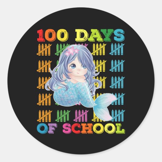 100日人魚先生生 ラウンドシール (正面)
