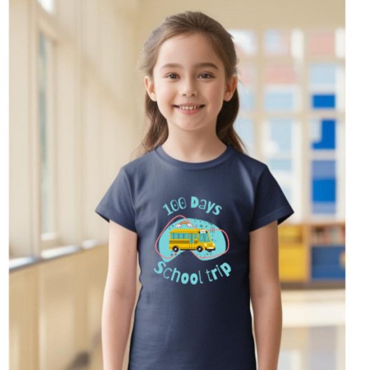 100日修学旅行キッドのTシャツ、女の子のTシャツ Tシャツ