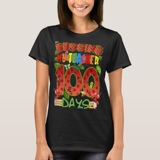 100日先生を困らせよう 面白い学校 Tシャツ (正面)
