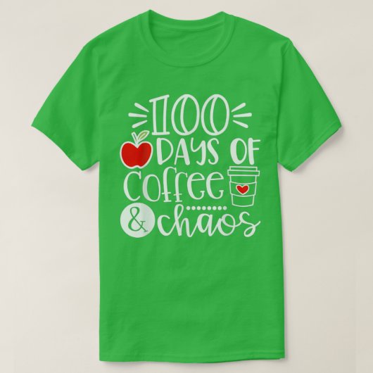 100日先生ハッピー100日の学校 Tシャツ (デザイン正面)