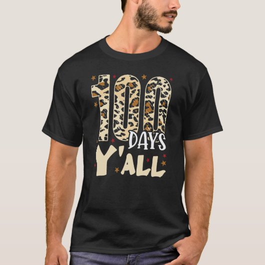100日先生ヒョウ柄生徒100日目の授業 Tシャツ (正面)