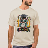 100日入学フクロウTシャツ Tシャツ (正面)