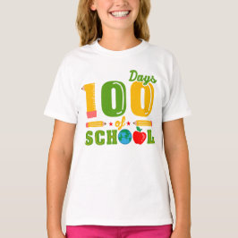 100日入学記念の女の子のTシャツ Tシャツ