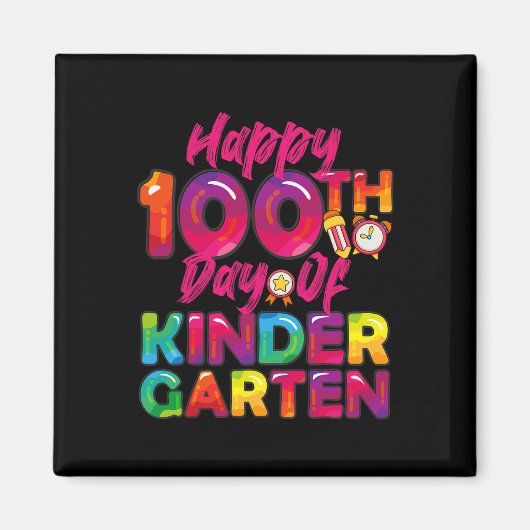 100日全学生先生ハッピー100日目Ki マグネット (正面)