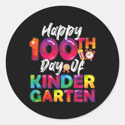 100日全学生先生ハッピー100日目Ki ラウンドシール (正面)