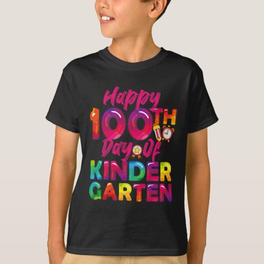 100日全学生先生ハッピー100日目Ki Tシャツ (正面)