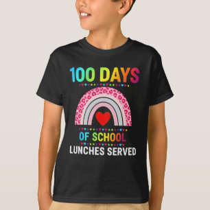 100日分の学校給食を提供した虹色の給食室 Tシャツ