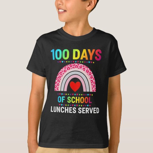 100日分の学校給食を提供した虹色の給食室 Tシャツ (正面)