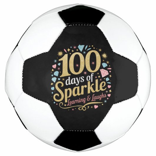 100日学びのスパークルと笑顔 サッカーボール (正面)