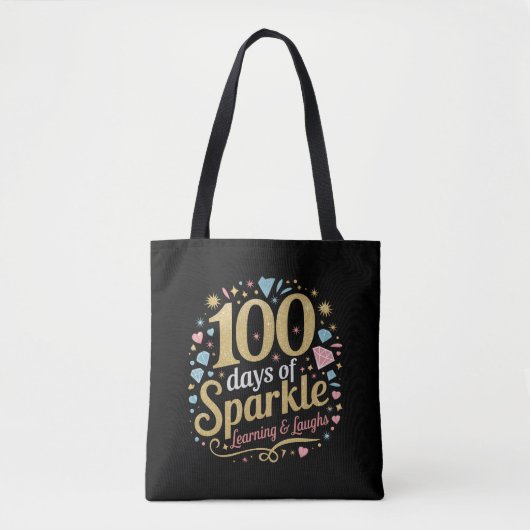100日学びのスパークルと笑顔 トートバッグ (正面)