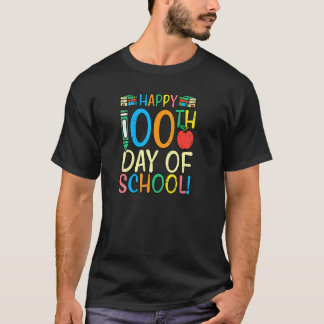100日学校の幸せな100日100日頭が切れる先生 Tシャツ