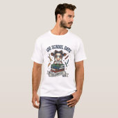 100日学校の牛ビンテージの彫刻教師のTシャツ Tシャツ (正面フル)