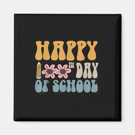 100日学校先生学生幸せ100日 マグネット (正面)