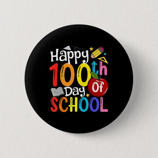 100日学校先生学生幸せ100日 缶バッジ (正面)