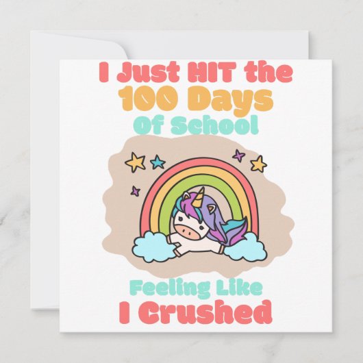 100日学校、私は100日を打ち、粉砕した カード (正面)