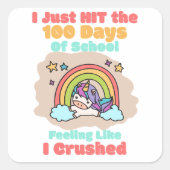 100日学校、私は100日を打ち、粉砕した スクエアシール (正面)