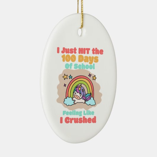 100日学校、私は100日を打ち、粉砕した セラミックオーナメント (右)