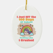 100日学校、私は100日を打ち、粉砕した セラミックオーナメント (正面)