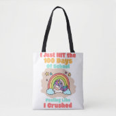100日学校、私は100日を打ち、粉砕した トートバッグ (正面)