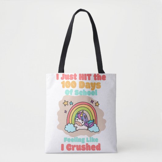 100日学校、私は100日を打ち、粉砕した トートバッグ (正面)
