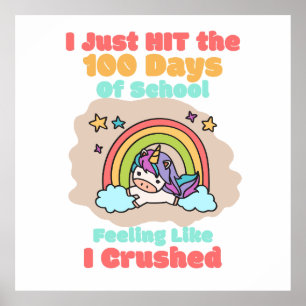 100日学校、私は100日を打ち、粉砕した ポスター