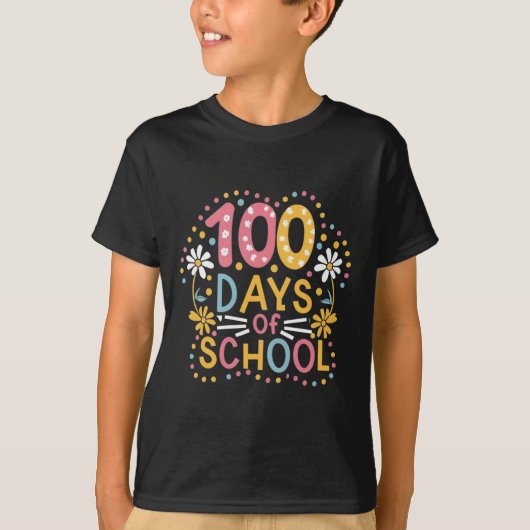 100日学生少年ガールズキッズ100日のScho Tシャツ (正面)