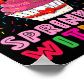 100日幼稚園おもしろいカップケーキG ポスター (角)