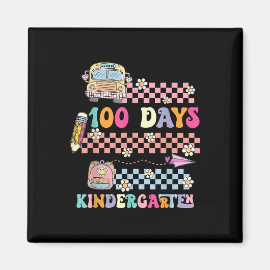 100日幼稚園ハッピー100日目 マグネット (正面)