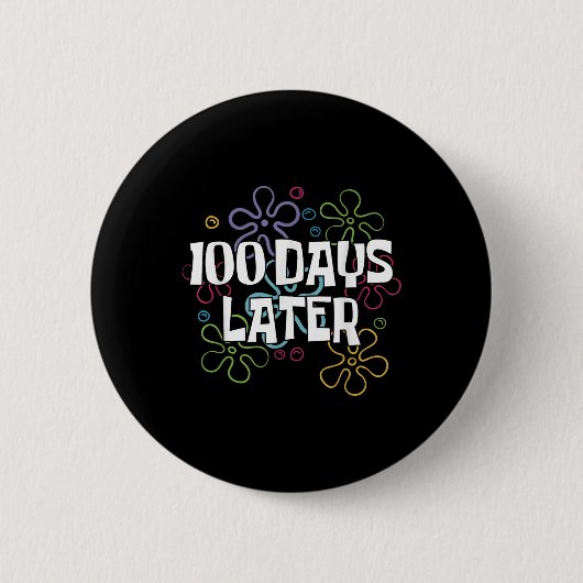 100日後のシャツ100日の学校先生 缶バッジ (正面)