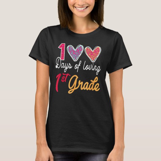 100日愛する1年生100日の学校T Tシャツ (正面)