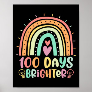 100日明るいレインボーハッピー100th Day of Schooo ポスター