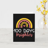 100日明るいレインボー先生ガール100th Day O カード (黄色い花)