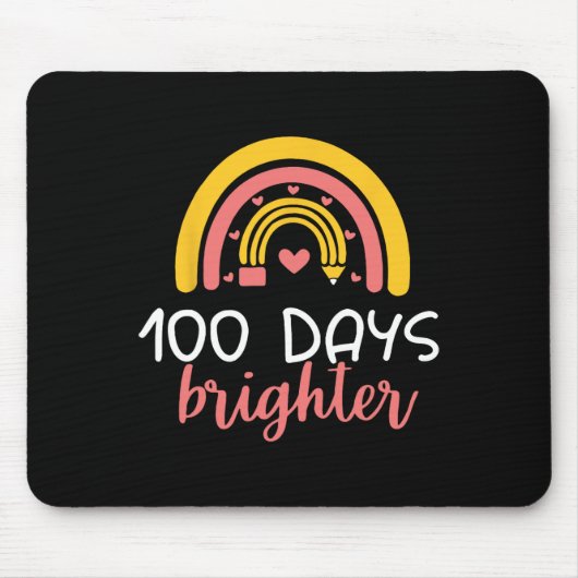 100日明るいレインボー先生ガール100th Day O マウスパッド (正面)
