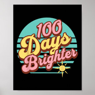 100日明るいレトロ先生キッズ100日のS ポスター