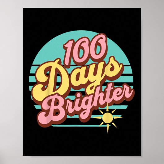 100日明るいレトロ先生キッズ100日のS ポスター (正面)