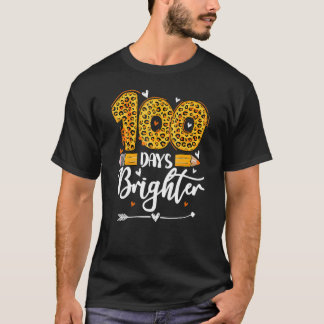 100日明るい先生おもしろいLeopard 100日 Tシャツ