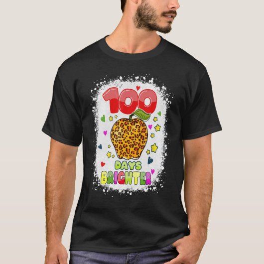 100日明るい先生キッズヒョウ Tシャツ (正面)