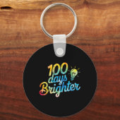 100日明るい先生キッズ100日目 キーホルダー (正面)