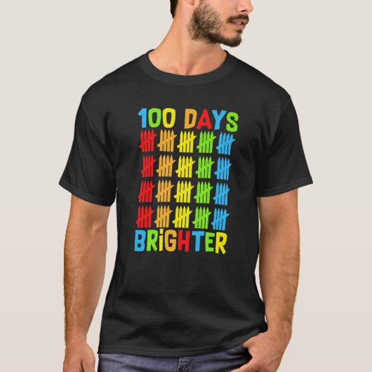 100日明るい先生子供ハッピー100ダ Tシャツ (正面)