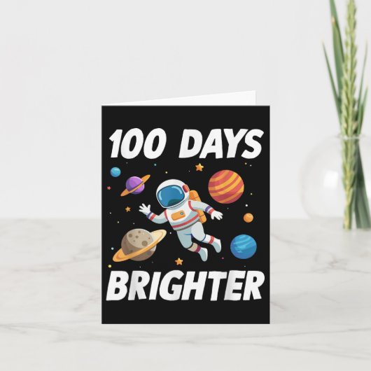 100日明るい宇宙宇宙飛行士100日目 カード (正面)